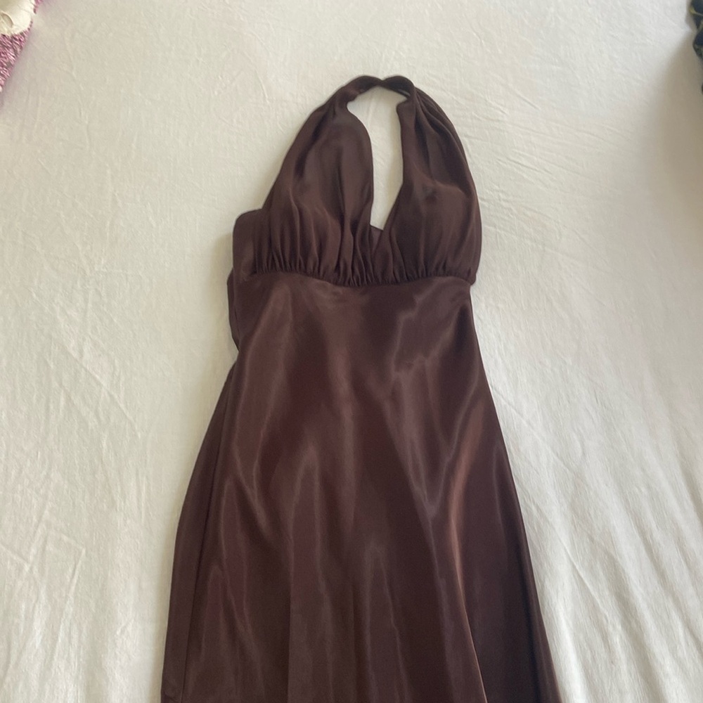 Satin Halter Gown by Betsy & Adam
